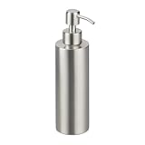 Relaxdays Seifenspender, 300 ml, Edelstahl, nachfüllbar, Seife, Duschgel, Badezimmer, Küche,...