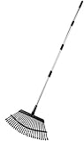 Yangbaga Edelstahl-Verstellbesen Laubbesen Rechen Unisex und verstellbare Länge 97-160cm,...