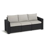 Allibert Outdoor Sofa in Rattanoptik 3 Sitzer aus UV-beständigem Material Lounge Sofa für Garten...