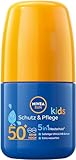 NIVEA SUN Kids Schutz & Pflege Sonnen-Roller LSF 50+ (50 ml), Sonnencreme Roll-on mit LSF 50+, extra...