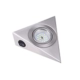 LABRIMP LED Unterschrankleuchte Dreieck Edelstahl 13x13cm Kleiner Regalleuchte Tageslichtweiß mit...