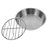 Garneck Edelstahl Backblech mit Abtropfgitter Rund Rostfreier Grill und Bratpfanne Ölablauf...