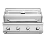 Grillfürst Gasgrill G401E - 4-Brenner Edelstahl, Einbau Gasgrill mit Sichtscheibe, Outdoorküchen...