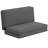 HOMCOM Bodensofa 3-in-1 Klappbar Schlafsofa Bodensessel mit Samtoptik, Gepolstert Sofabett bis 240...