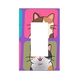 YzgWjBhd Wandplatten für Steckdosen, bedruckte Katzen, unzerbrechliche Polycarbonat-Abdeckungen,...