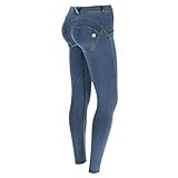 FREDDY Damen Skinny Jeans, , Blau (Jeans Chiaro/Cuciture Gialle J4y), Gr. 34...