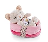 NICI Kuscheltier Katze im Körbchen 12 cm – Sleeping Pets Plüschtier Katze mit Leopardenmuster...