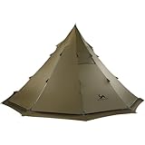 TOMOUNT Zelt Tipi 6 Personen Nylon Indianerzelt 2,4m Hoch Firstzelt großes Pyramidenzelt mit...