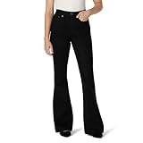 Amazon Essentials Damen Hochelastische Flare-Jeans Hoher Bund, Schwarz, 38