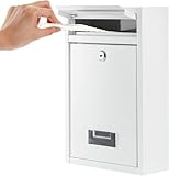 Briefkästen zur Wandmontage, wasserdicht, Stahlbriefkasten mit 2 Schlüsseln, abschließbar,...