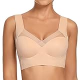 WOWENY Damen Nahtlos Spitzen BH ohne Bügel Weicher Damen Push-Up BH Gepolstert - Atmungsaktiver und...