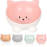 Katzennapf Keramik – 125 ml Ø13,8 cm – Spülmaschinenfestes Design für Katzen in Rosa –...