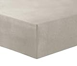 Vision Spannbettlaken, Flanell, Beige, 90 x 200 cm mit 30 cm Spannhöhe, 100% Baumwollflanell