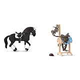 SCHLEICH Horse Club 42457 4-TLG Turnier Reithengst Spielset & 42613 Accessoires Pferdetransporter,...