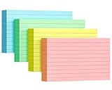 YIZUUN Linierte Karteikarte, 200 Stücke, 12,7 * 7,6 cm verdickter Karteikarte, Bunt Lernkarten...
