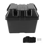 Batteriebox 12V, Heavy Duty Gehäuse für Batterien bis 275x185x195mm, Schwarz - Robuster Schutz,...