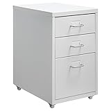 HollyHOME Schreibtisch Rollcontainer mit 3 Schubladen, rollbarer Aktenordner unter dem Schreibtisch,...