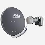 Fuba Sat Anlage 4 Teilnehmer | Satellitenschüssel Komplettset - DAA 850 A Sat-Schüssel 85cm Alu...