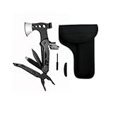 BROSELLER Multitool – kompakt – 16 Funktionen – inkl. Hammer & Axt – für Outdoor- &...