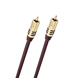 Oehlbach NF Sub, Cinch Subwoofer-Kabel - Audiokabel - rund - OFC - 1m - Bordeaux