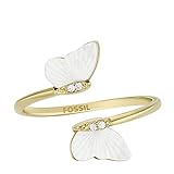 Fossil Ring für Frauen Radiant Wings Weißer Schmetterlingsring aus Perlmutt, JF04423710
