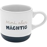 GRUSS & CO Espressotasse mit Gravur 'Mini, aber mächtig' | Tasse aus Steinzeug, 10 cl, mit...