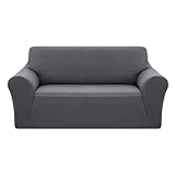Deconovo Sofabezug für 2-Sitzer, Grau, mit Armlehnen, dehnbar, Jacquard, Bezug für Kindersofa,...