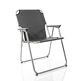 BigDean Klappstuhl Anthrazit Grau Campinstuhl Faltstuhl Angelstuhl robust klappbar bis 120kg...