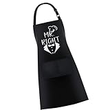 Passende Küchenschürzen für Paare, Aufschrift 'MR & Mrs', Polyester, verstellbare Nackenriemen,...