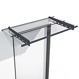 Juskys Vordach Haustür Überdachung 150x80cm aus Acrylglas & Stahl — Türvordach in Anthrazit —...
