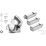 Kenwood Titanium Chef Baker KVC85.004SI Küchenmaschine mit integrierter Waage & Pasta-Set MAX980ME...