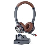 MAIRDI Bluetooth-Headset mit Mikrofon für PC, 40 Stunden Spielzeit, kabelloses Headset,...