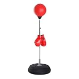 SPORTNOW Boxsack, Boxständer mit Handschuhe, Punchingball, 1,26-1,44 m Höhenverstellbarer...