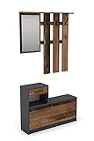 byLIVING Garderoben-Set Tamina/Kommode mit Schuhschrank + hängende Garderobe mit Spiegel/anthrazit...