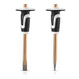 STAHLWERK Flachmeißel | Spitzmeißel 2er Set Gold 300 mm Handmeißel aus gehärtetem Stahl zum...