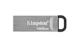 Kingston DataTraveler Kyson USB-Stick USB3.2, 128GB - mit stilvollem, kappenlosem Metallgehäuse,...