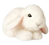 Uni-Toys - Widderkaninchen, liegend (weiß) - 18 cm (Länge) - Plüsch-Hase, Kaninchen -...