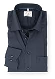 Marvelis Herren Businesshemd Langarm Non-Iron-Modern-Fit,Einfarbig,New Kent,Marine 18,41