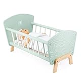 JANOD - Zen Bett aus FSC-Holz - Rollenspielzeug - Puppenbett mit Hasen-Kopfkissen und Decke -...