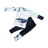 QINQNC Junge Zweiteilige Rash Guard Badeanzüge Set mit Hose Kinder Langarm Bademode Sets Schnell...