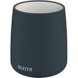 Leitz Stifteköcher, Stiftehalter aus Keramik, Samtgrau, Cosy-Serie, 53290089