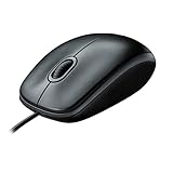 Logitech B100 Maus mit Kabel, USB-Anschluss, 800 DPI Optischer Sensor, 3 Tasten, Für Links- und...