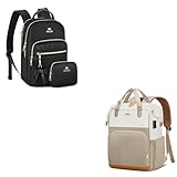 MATEIN Rucksack damen Klein, Elegant Rucksack Geldbeutel Set 2 in 1,Rucksack Damen Groß, Laptop...