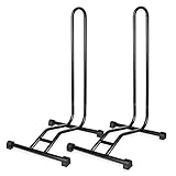 Schramm® 2 Stück Fahrradständer in schwarz oder Silber Bodenständer freistehend Radständer 38 x...