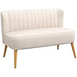 HOMCOM 2-Sitzer Stoffsofa Polstersofa Doppelsofa Sitzmöbel Loungesofa Holz Samtartiges Polyster...