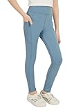 zffriction Sportleggings Mädchen Lang Sporthose mit 2 Taschen Schwarze Leggings Kinder Turnhose...