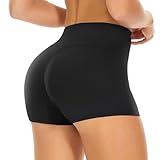 Runmeihe Hotpants Damen mit Hoher Taille, Mini Kurze Sporthose für Yoga Fitnessstudio Radfahren...