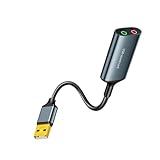 WOURRD USB-Soundkarte, USB 2.0 auf Kopfhörer und Mikrofon, Konverter-Adapter für...