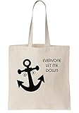 Functon+ Everyone Let Me Down Anchor Canvas Tote Bag, beige