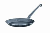 RÖSLE Bratpfanne Schmiedeeisern Serie 1888, mit hohem Rand, 28 cm breit, Hakenstil, Grill- und...